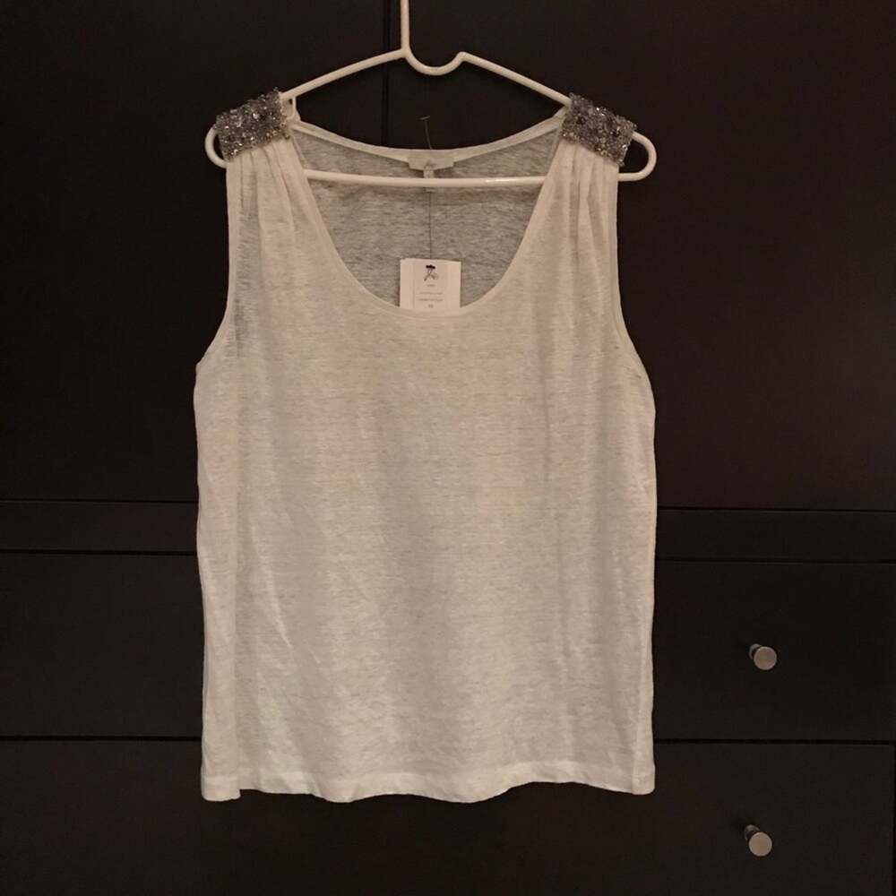 Joie studded dress top porcelain small